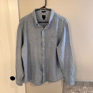 J crew linen cotton button up shirt